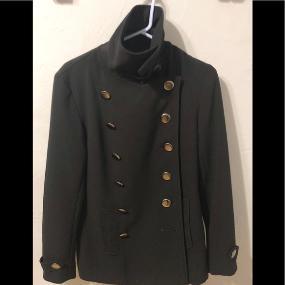MarCona NWOT Black Peacoat w contrasting liner - Picture 3 of 8